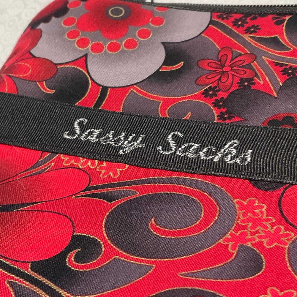 Red and Black Floral Women's Bag - Picture 3 of 12